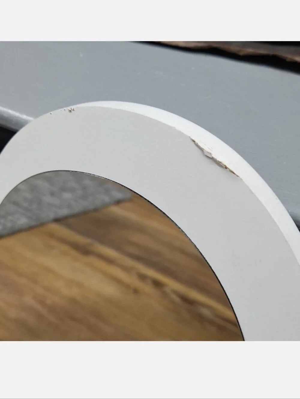 White Wood Cloud Mirror